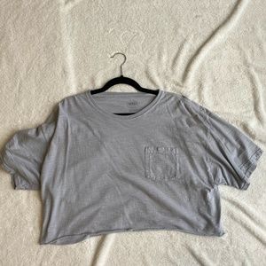 Gray Cropped Hanes T-shirt